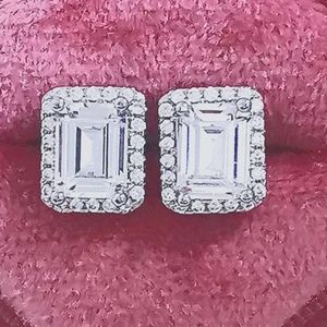 Elegant Rectangle Diamond Earrings